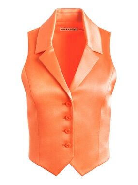 NWT Alice + Olivia Coral Amber Collar Vest